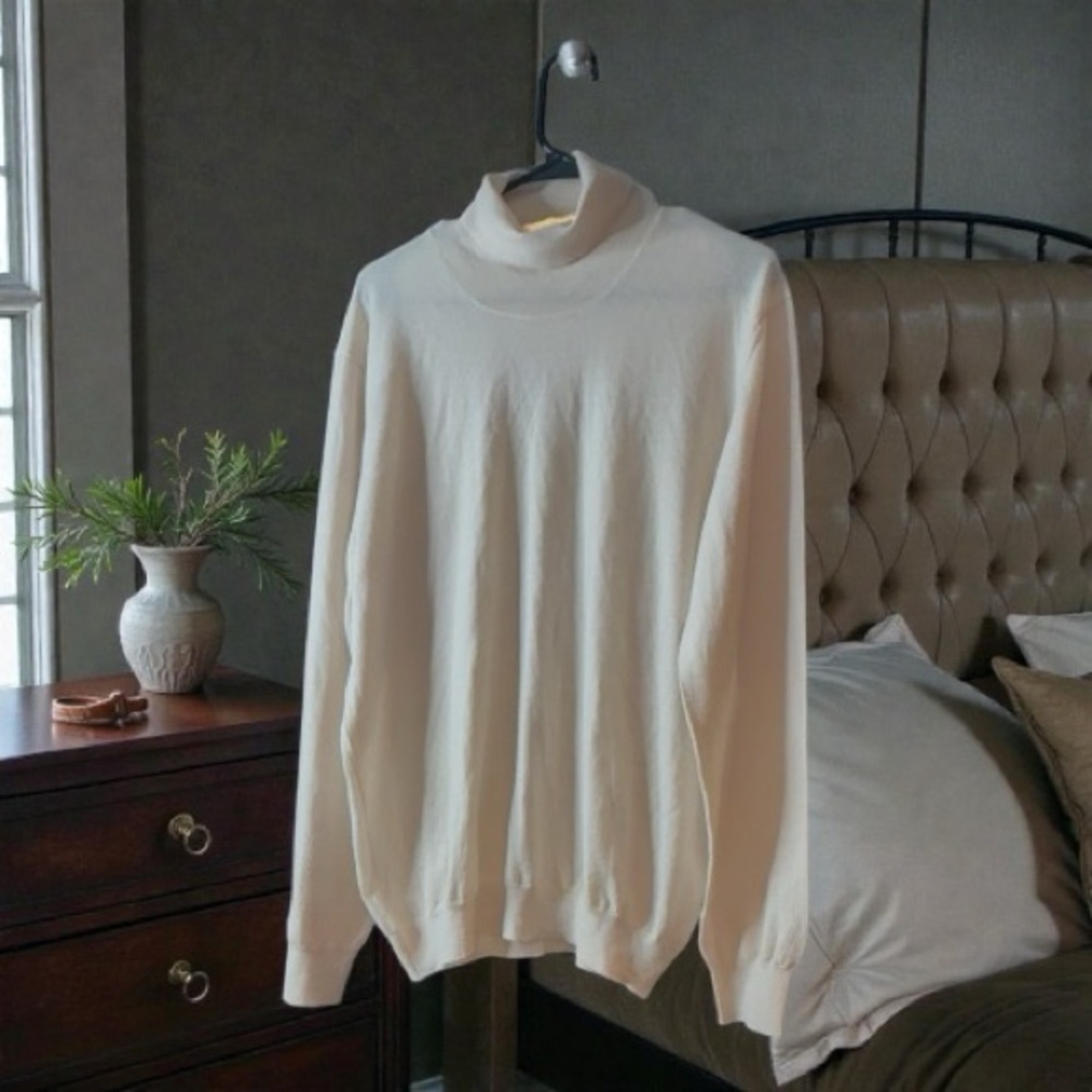 Domenico Vacca Italy Mens Virgin Wool Turtleneck Size EUR 58 Luxe